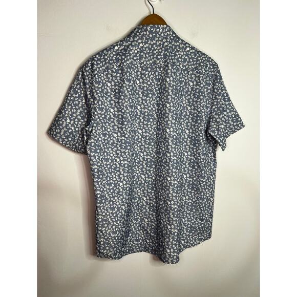Blue Floral New Micheal Kors Slim fit button down Size Large - Picture 4 of 6